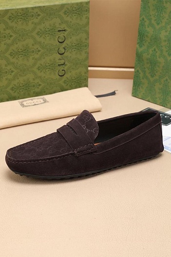 Мужские замшевые мокасины Gucci GG monogram   