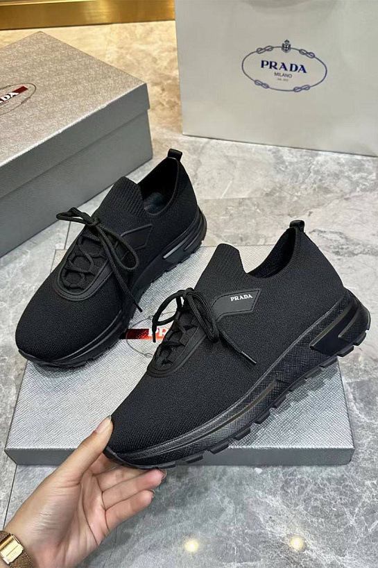 Мужские текстильные кроссовки Prada