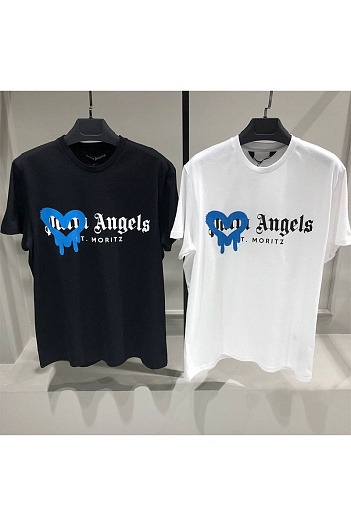 Белая оверсайз футболка Palm Angels St. Moritz Heart Sprayed   
