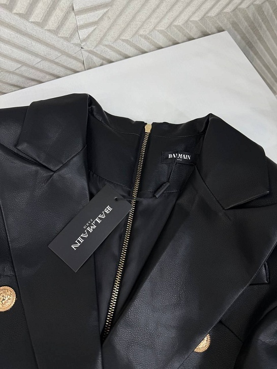 Чёрное женское платье-пиджак Balmain
