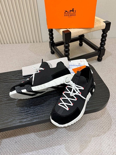Текстильные кроссовки Hermes lift slip-on   