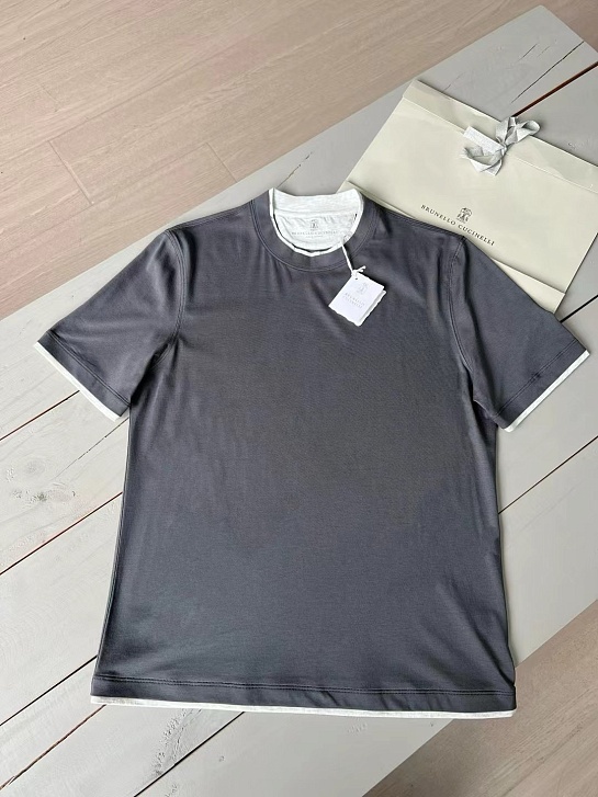 Футболка Brunello Cucinelli Premium layered-effect - Dark Grey