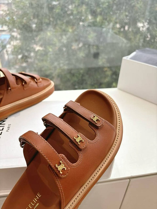 Женские шлёпанцы Celine Premium - Brown
