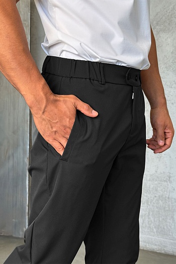 Мужские чёрные брюки Zilli slim fit   