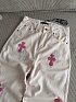 Женские прямые джинсы белого цвета Chrome Hearts premium