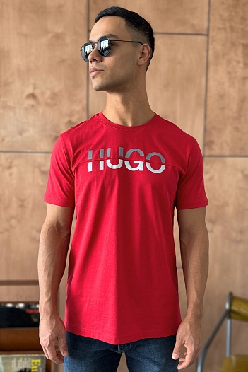 Мужская красная футболка Hugo Boss   
