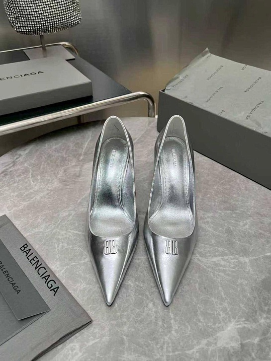 Женские кожаные туфли на каблуке Balenciaga premium