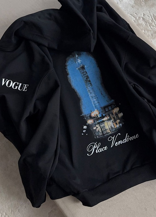 Женская кофта на молнии Balenciaga чёрного цвета