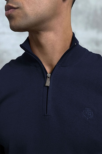 Мужская кофта Loro Piana zip neck - Navy   