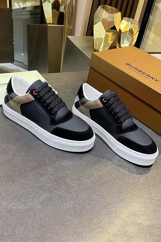 Комбинированные кроссовки Burberry New Salmond