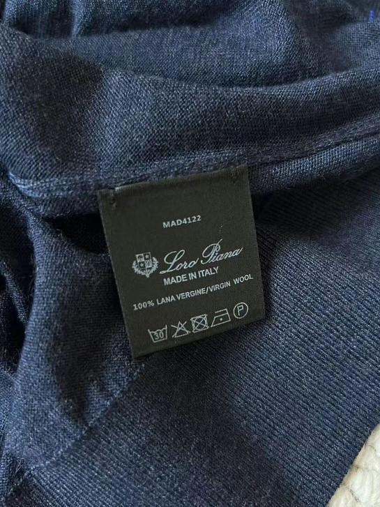 Поло с длинным рукавом Loro Piana Premium - Flower Hide Blue