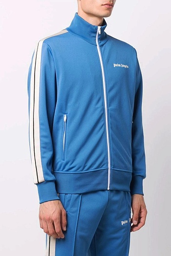 Мужская голубая кофта Palm Angels logo-print   