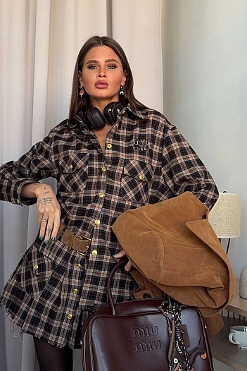 Женский костюм в клетку MIU MIU   