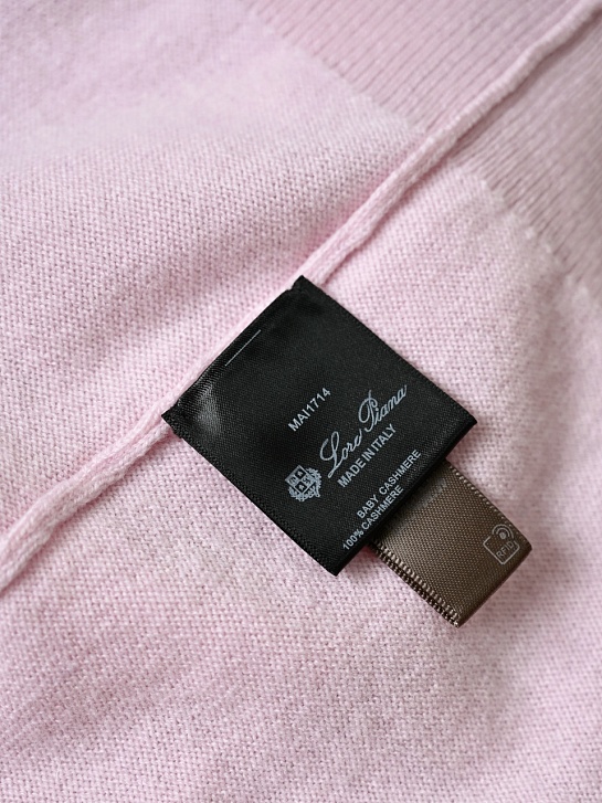 Розовое поло с длинным рукавом Loro Piana premium