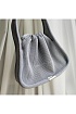 Женская серая сумка Alexander Wang Ryan ribbed-knit 26x20 см