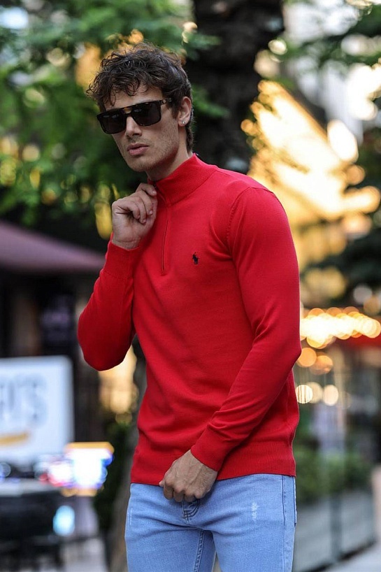 Мужская кофта Роlо Ralрh Lаurеn half-zip - Red