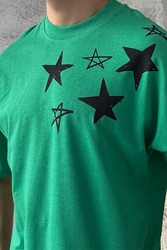 Оверсайз футболка Palm Angels Shooting Star - Green