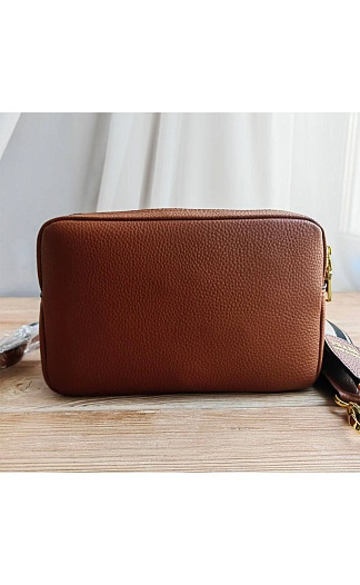 Кожаная сумка Prada Logo Shoulder 23x14 см - Brown   