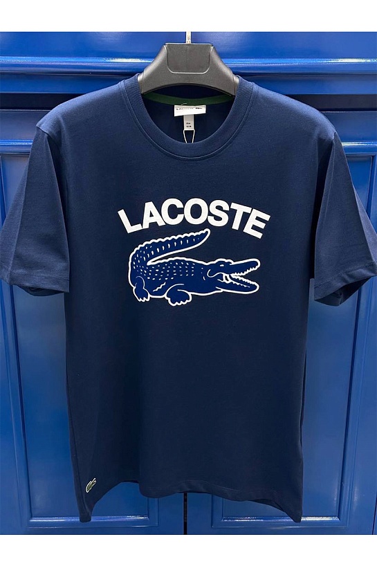 Мужская синяя футболка Lacoste logo-print