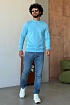 Свитшот голубого цвета Hugo Boss Westart logo-patch