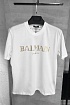 Белая футболка Balmain Paris gold logo-print