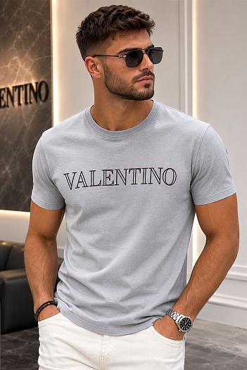 Мужская серая футболка Valentino   