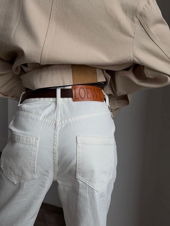 Женские джинсы белого цвета Loewe Slouchy