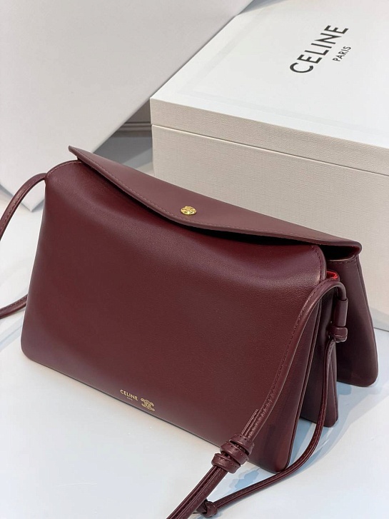 Кожаная сумка Celine Trio Flap premium 22.5x13x3.5 см