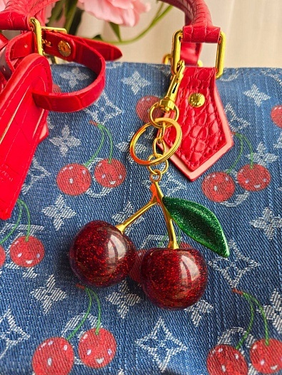 Сумка Louis Vuitton x Takashi Murakami Cherry Speedy Denim 30x22 см   