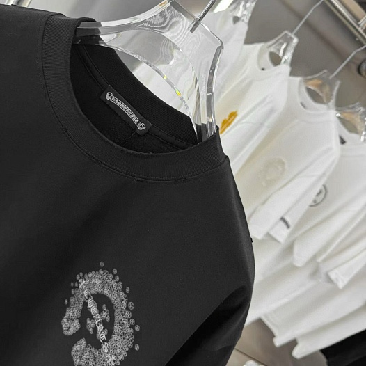Чёрная оверсайз футболка Chrome Hearts Premium   