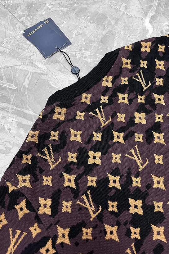 Мужская кофта коричневого цвета Louis Vuitton monogram all-over