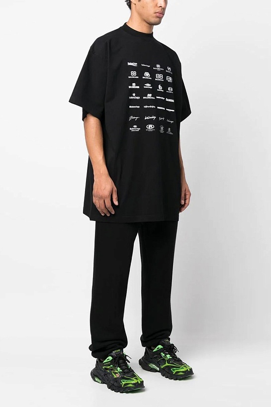 Чёрная оверсайз футболка Balenciaga Archives Logos