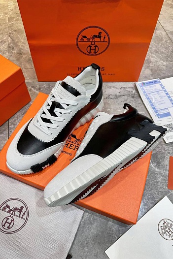 Мужские кроссовки Hermes Bouncing - White / Black   