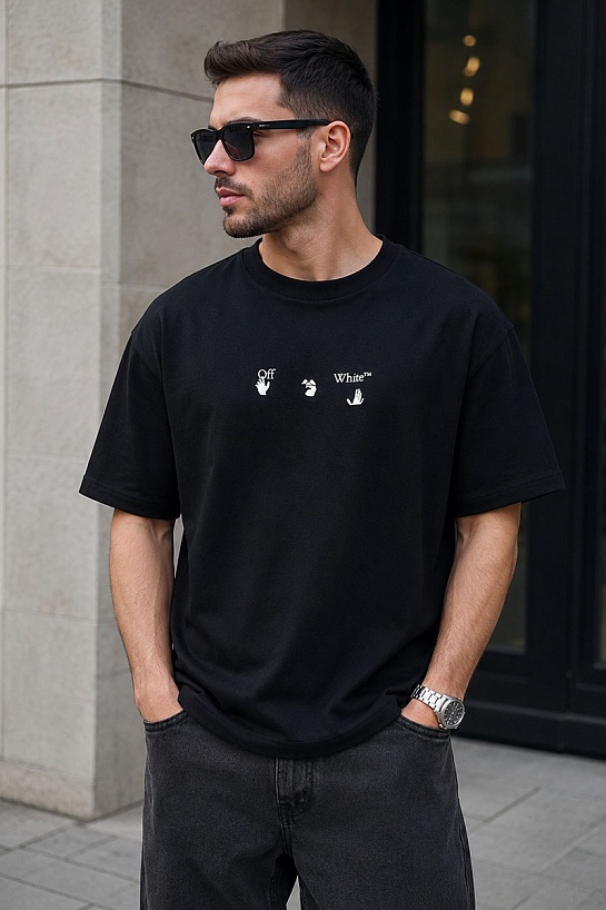 Чёрная оверсайз футболка Off-White 21SS Black Marker
