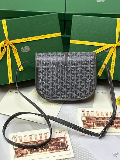 Кожаная сумка Goyard Belvedere Messenger PM premium 22x17x6 см   