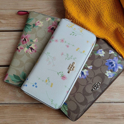 Женский кожаный кошелёк Coach 20x10 см (3 расцветки)   