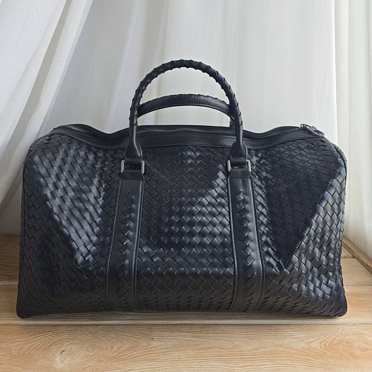 Кожаная дорожная сумка Bottega Veneta Intrecciato Duffle 50x20 см   