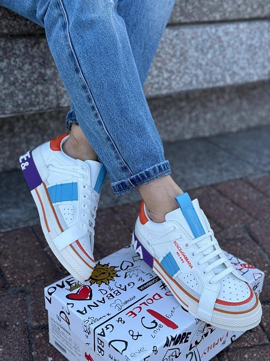 Женские кроссовки Dolce & Gabbana Custom 2.Zero - White / Blue