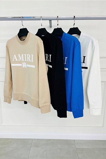Бежевый свитшот Amiri MA bar crew-sweat   