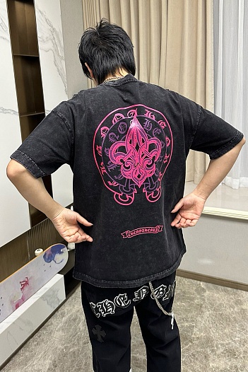 Чёрная оверсайз футболка Gothic logo   