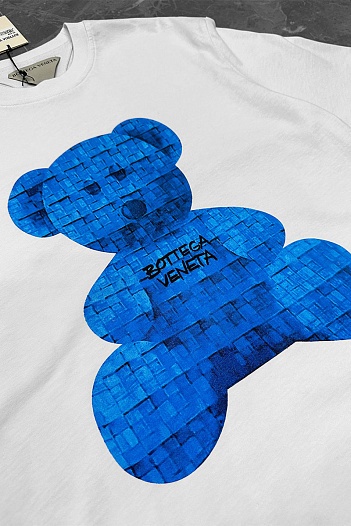 Белая оверсайз футболка Bottega Veneta Bear print   