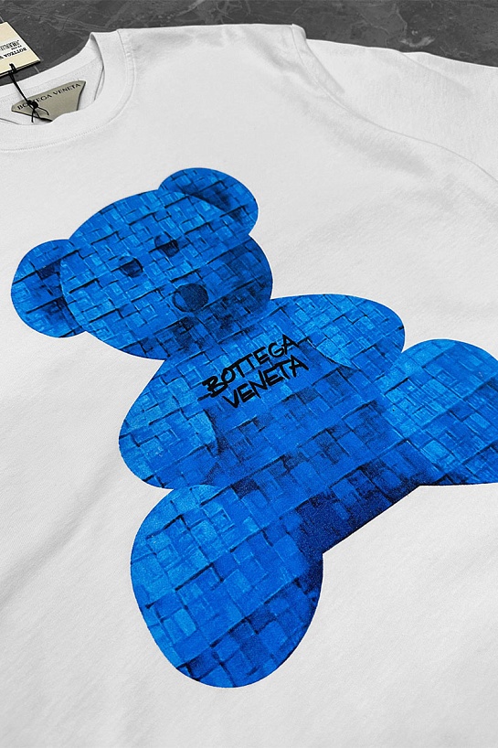 Белая оверсайз футболка Bottega Veneta Bear print