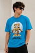 Синяя футболка Moschino Couture Robot Teddy graphic-print