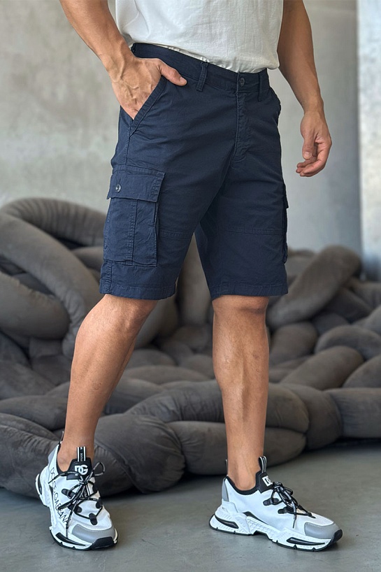 Синие шорты Stone Island cargo compass-patch