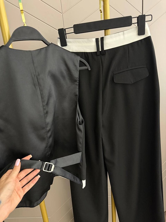 Женский чёрный костюм MIU MIU premium