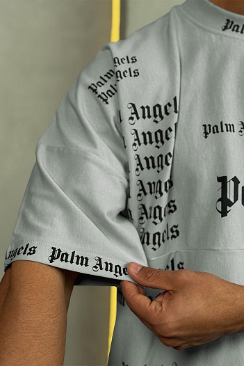 Серая оверсайз футболка Palm Angels Ultra Logo   