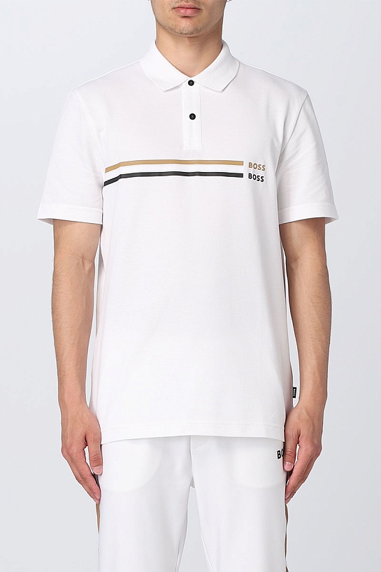 Белое поло Hugo Boss x Matteo Berrettini