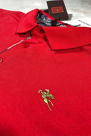 Красное мужское поло Etro embroidered-logo   
