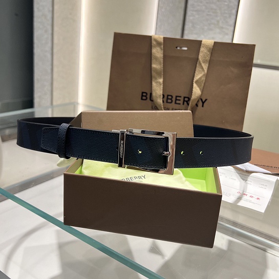 Кожаный ремень Burberry Check TB premium