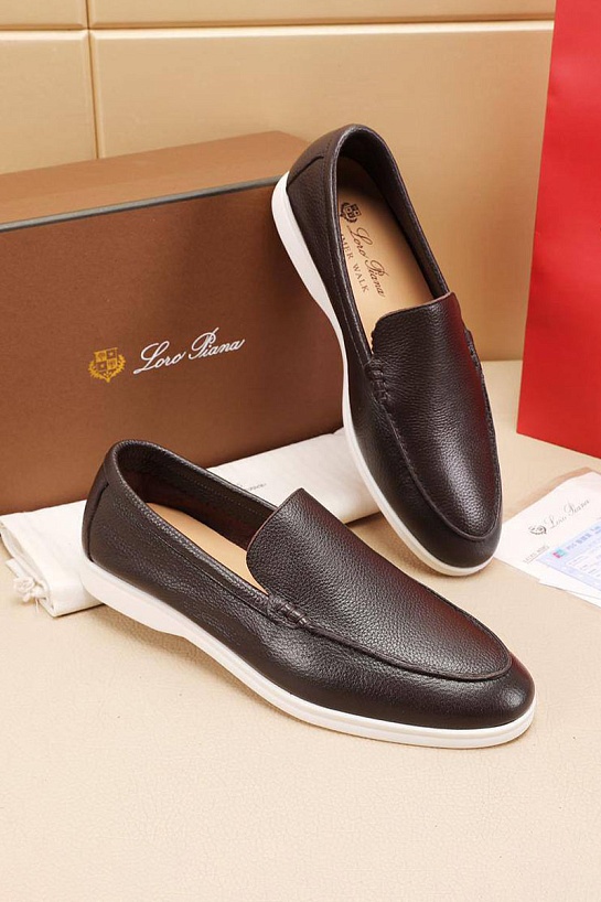 Мужские кожаные лоферы Loro Piana Summer Walk - Brown